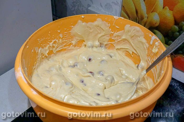 Фотографии рецепта Кекс с клюквой и апельсиновой цедрой, 04 Кекс с клюквой и апельсиновой цедрой, Шаг 04