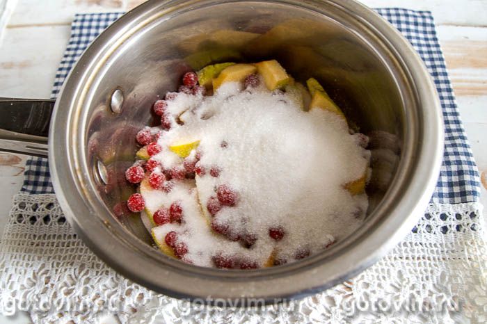 Фотографии рецепта Компот из айвы и калины, 03 Компот из айвы и калины, Шаг 03