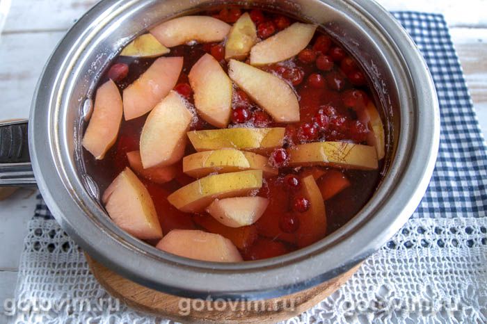 Фотографии рецепта Компот из айвы и калины, 05 Компот из айвы и калины, Шаг 05