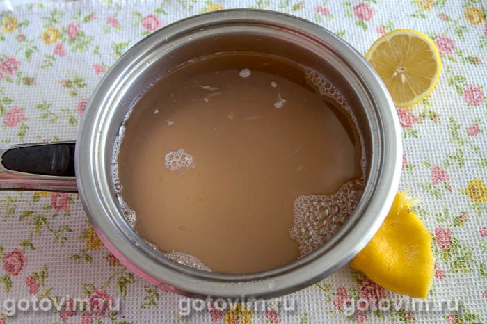 Фотографии рецепта Компот из персиков с лимонным соком, 05 Компот из персиков с лимонным соком, Шаг 05