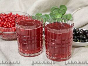 Компот из красной и чёрной смородины в мультиварке