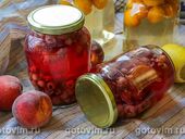 Компот из малины с персиками на зиму