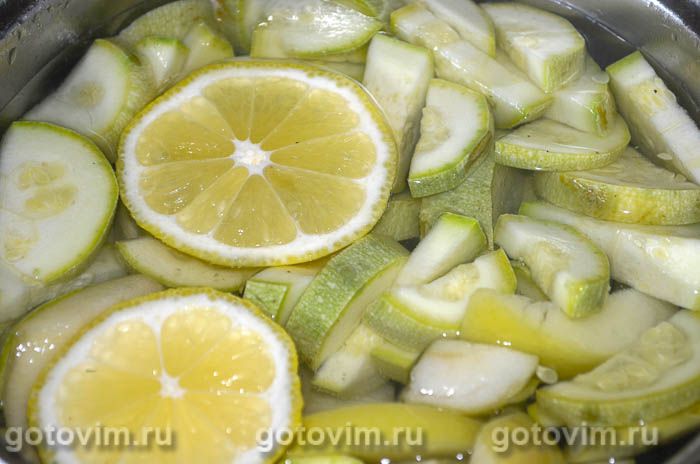 Фотографии рецепта Летний компот из молодых кабачков с лимоном, 05 Летний компот из молодых кабачков с лимоном, Шаг 05