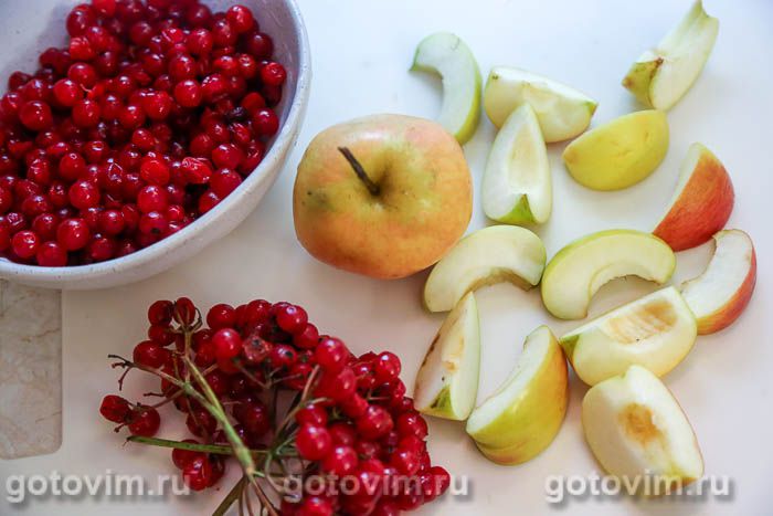 Фотографии рецепта Компот из калины и яблок, 02 Компот из калины и яблок, Шаг 02