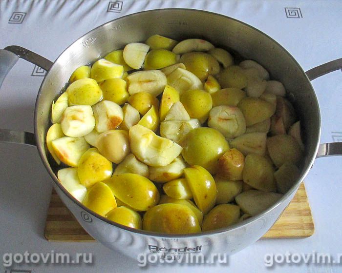Фотографии рецепта Компот из яблок и вишни с мятой, 02 Компот из яблок и вишни с мятой, Шаг 02