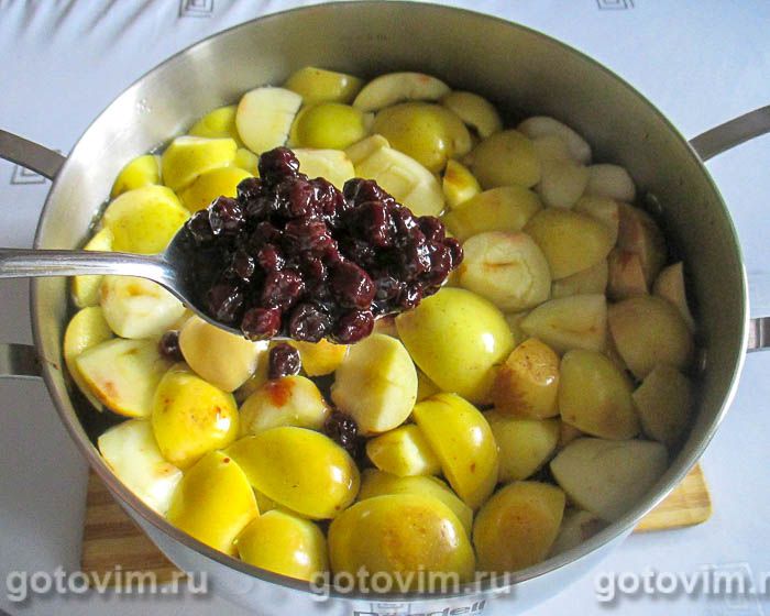 Фотографии рецепта Компот из яблок и вишни с мятой, 03 Компот из яблок и вишни с мятой, Шаг 03