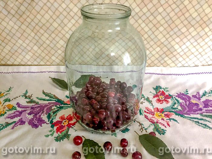 Фотографии рецепта Компот из вишни, 03 Компот из вишни, Шаг 03