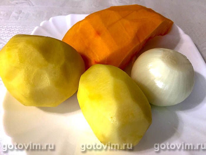 Фотографии рецепта Овощные котлеты из картофеля с тыквой, 01 Овощные котлеты из картофеля с тыквой, Шаг 01