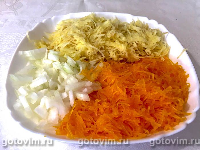 Фотографии рецепта Овощные котлеты из картофеля с тыквой, 02 Овощные котлеты из картофеля с тыквой, Шаг 02