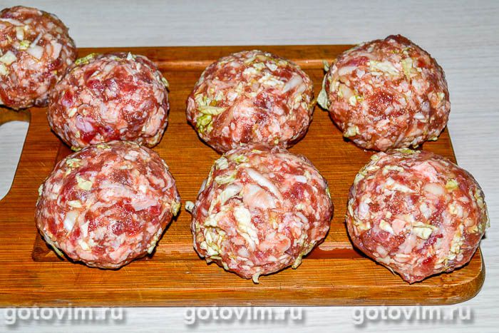 Фотографии рецепта Котлеты с пекинской капустой, 06 Котлеты с пекинской капустой, Шаг 06