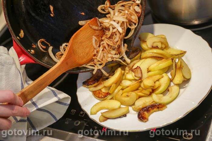 Фотографии рецепта Печень с яблоками по-берлински, 05 Печень с яблоками по-берлински, Шаг 05