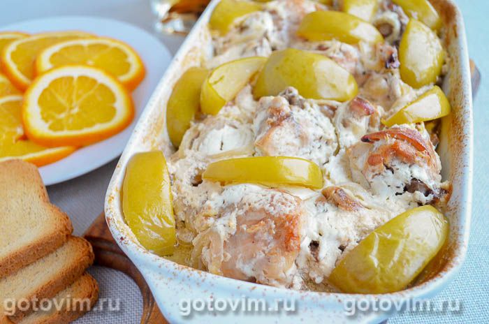 Фотографии рецепта Кролик, запеченный с яблоками в сметане, 06 Кролик, запеченный с яблоками в сметане, Шаг 06