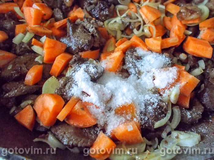 Фотографии рецепта Жареные кроличьи потрошки со сметаной по-деревенски, 04 Жареные кроличьи потрошки со сметаной по-деревенски, Шаг 04
