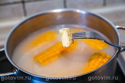 Фотографии рецепта Кукуруза с молоком и сливочным маслом, 03 Кукуруза с молоком и сливочным маслом, Шаг 03