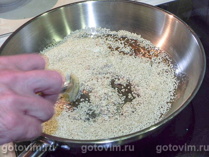 Фотографии рецепта Кунжутные козинаки к мороженому, 04 Кунжутные козинаки к мороженому, Шаг 04
