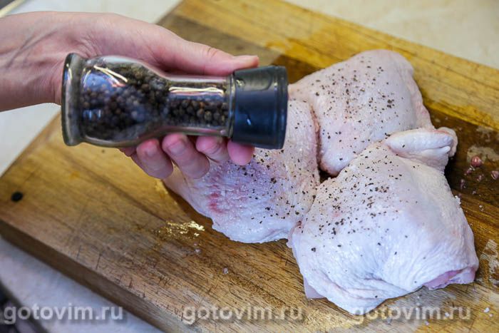 Фотографии рецепта Куриные бедра, запеченные в чесночно-сливочном соусе, 01 Куриные бедра, запеченные в чесночно-сливочном соусе, Шаг 01