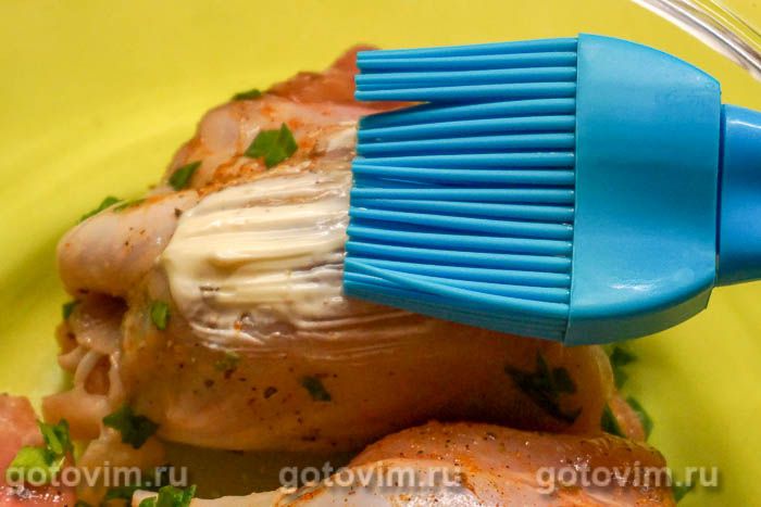Фотографии рецепта Фаршированные куриные голени в микроволновке, 06 Фаршированные куриные голени в микроволновке, Шаг 06
