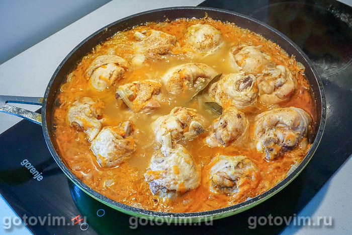 Фотографии рецепта Тушеные куриные ножки, 06 Тушеные куриные ножки, Шаг 06