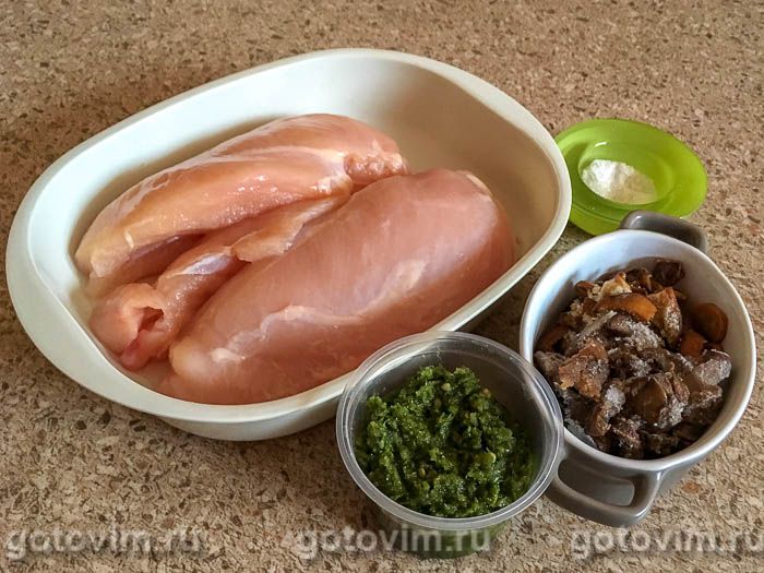 Фотографии рецепта Тушеное куриное филе с лесными грибами и зеленой аджикой, 01 Тушеное куриное филе с лесными грибами и зеленой аджикой, Шаг 01