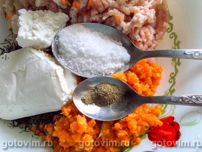 Фотографии рецепта Куриные котлеты с овощами и творогом, 05 Куриные котлеты с овощами и творогом, Шаг 05