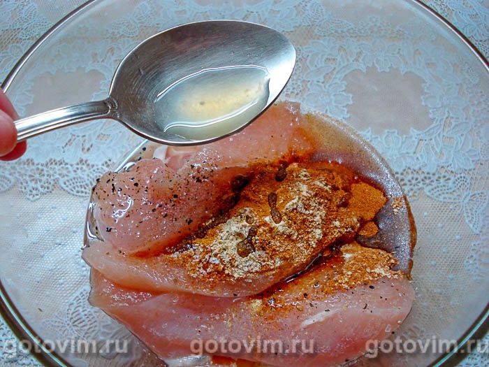Фотографии рецепта Куриный шашлык в кружевном блинчике, 02 Куриный шашлык в кружевном блинчике, Шаг 02