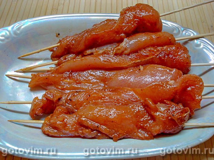 Фотографии рецепта Куриный шашлык в кружевном блинчике, 07 Куриный шашлык в кружевном блинчике, Шаг 07