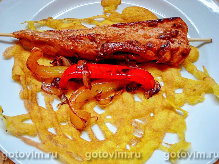 Фотографии рецепта Куриный шашлык в кружевном блинчике, 10 Куриный шашлык в кружевном блинчике, Шаг 10