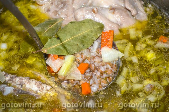 Фотографии рецепта Гречневый суп с курицей, 07 Гречневый суп с курицей, Шаг 07