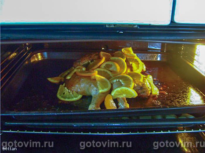 Фотографии рецепта Курица с розмарином, чесноком и апельсинами, 04 Курица с розмарином, чесноком и апельсинами, Шаг 04