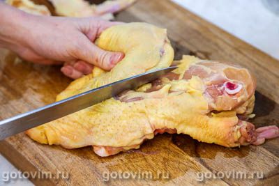 Фотографии рецепта Курица с копчеными колбасками в сливках, 03 Курица с копчеными колбасками в сливках, Шаг 03