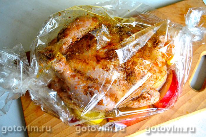 Фотографии рецепта Курица в имбирном маринаде с яблоками и апельсином, 06 Курица в имбирном маринаде с яблоками и апельсином, Шаг 06