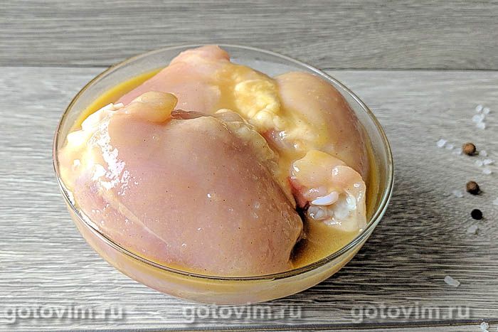Фотографии рецепта Куриные бедра в медово-горчичном соусе, 03 Куриные бедра в медово-горчичном соусе, Шаг 03