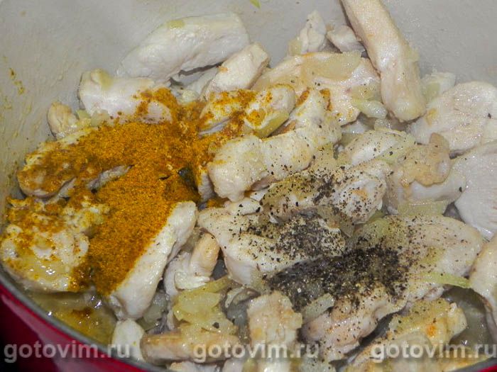 Фотографии рецепта Курица в соусе карри с соевыми бобами, 03 Курица в соусе карри с соевыми бобами, Шаг 03