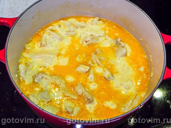 Фотографии рецепта Курица в соусе карри с соевыми бобами, 05 Курица в соусе карри с соевыми бобами, Шаг 05