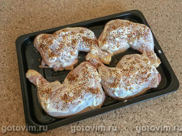Фотографии рецепта Куриные окорочка с маскарпоне в духовке, 02 Куриные окорочка с маскарпоне в духовке, Шаг 02