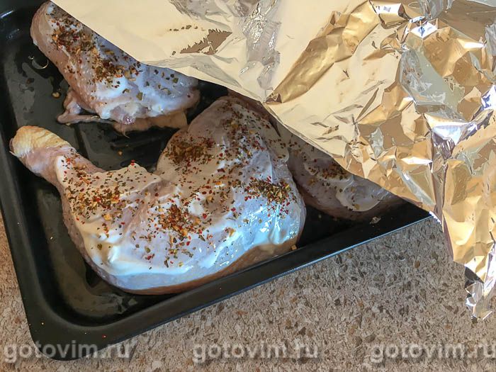Фотографии рецепта Куриные окорочка с маскарпоне в духовке, 03 Куриные окорочка с маскарпоне в духовке, Шаг 03