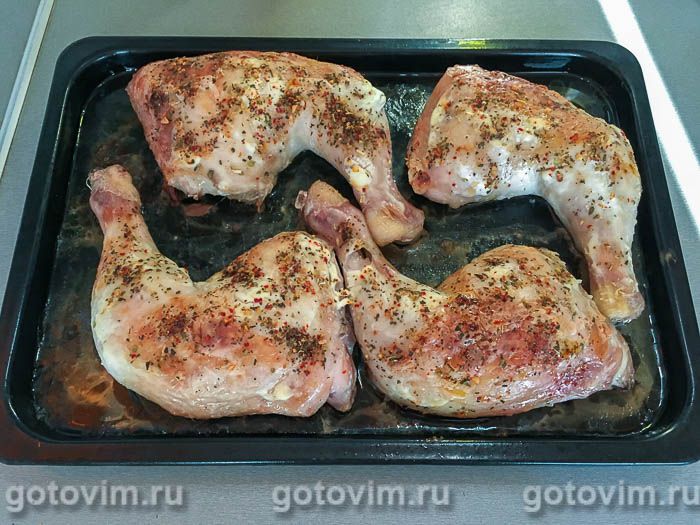 Фотографии рецепта Куриные окорочка с маскарпоне в духовке, 04 Куриные окорочка с маскарпоне в духовке, Шаг 04