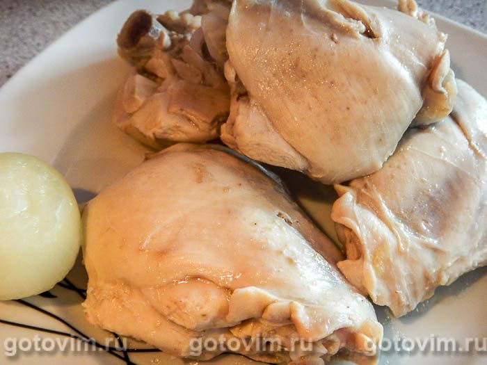 Фотографии рецепта Куриный суп с брокколи и цветной капустой, 03 Куриный суп с брокколи и цветной капустой, Шаг 03