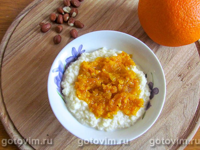 Фотографии рецепта Каша из кускуса с молоком, апельсином, курагой и орехами, 05 Каша из кускуса с молоком, апельсином, курагой и орехами, Шаг 05