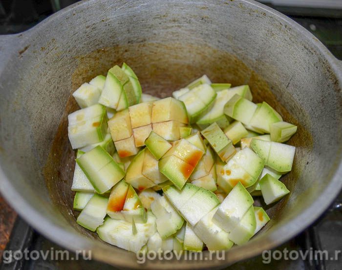 Фотографии рецепта Лапша удон с кабачками и курицей, 03 Лапша удон с кабачками и курицей, Шаг 03