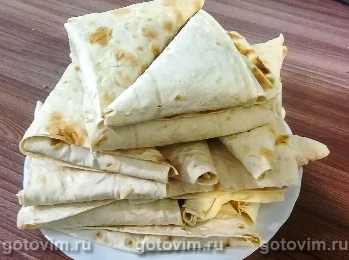 Фотографии рецепта Конвертики из лаваша с фаршем и грибами, 06 Конвертики из лаваша с фаршем и грибами, Шаг 06