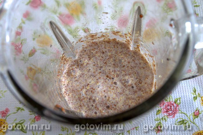 Фотографии рецепта Льняной смузи с хурмой и бананом, 03 Льняной смузи с хурмой и бананом, Шаг 03
