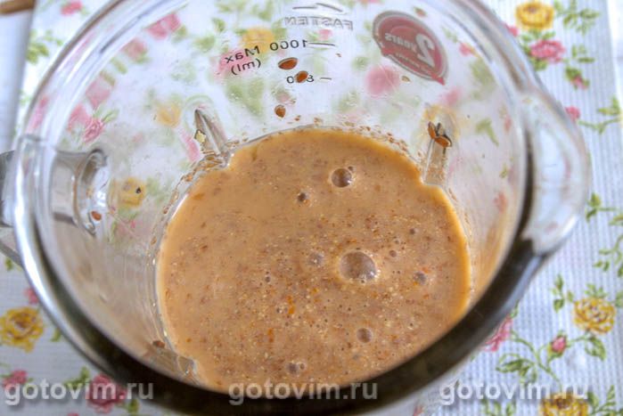 Фотографии рецепта Льняной смузи с хурмой и бананом, 05 Льняной смузи с хурмой и бананом, Шаг 05