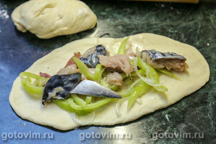 Фотографии рецепта Лодочки пиде с овощами и скумбрией, 07 Лодочки пиде с овощами и скумбрией, Шаг 07