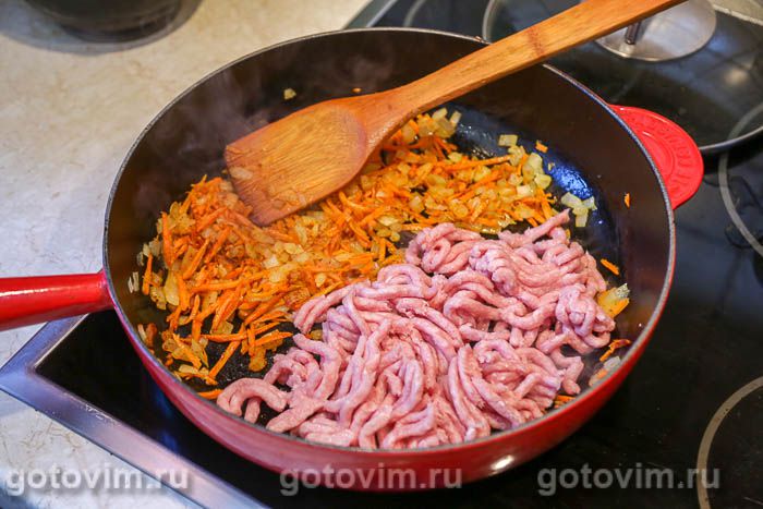 Фотографии рецепта Макароны по флотски с зеленым горошком, 05 Макароны по флотски с зеленым горошком, Шаг 05