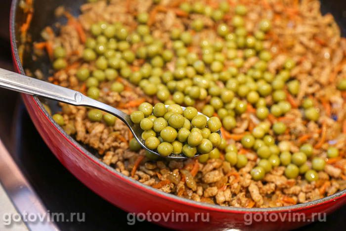 Фотографии рецепта Макароны по флотски с зеленым горошком, 06 Макароны по флотски с зеленым горошком, Шаг 06