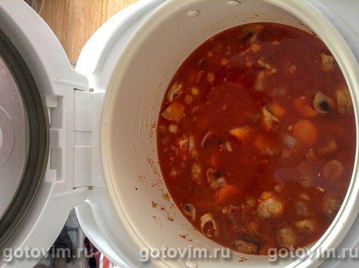 Фотографии рецепта Манджа - тушеные куриные желудочки в мультиварке по-болгарски, 07 Манджа - тушеные куриные желудочки в мультиварке по-болгарски, Шаг 07