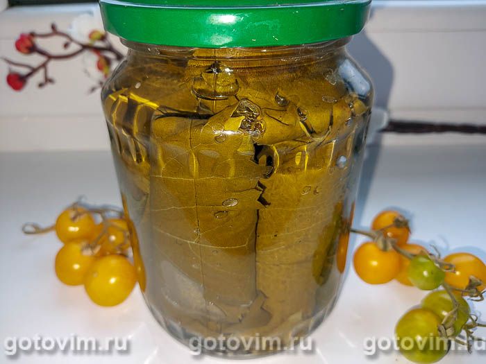 Маринованные виноградные листья на зиму. Фотография рецепта Маринованные виноградные листья на зиму. Фотография рецепта