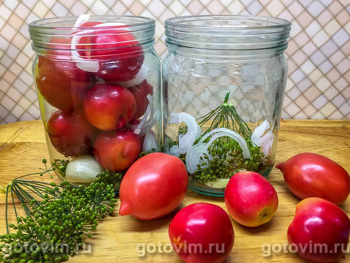 Фотографии рецепта Маринованные помидоры с ранетками на зиму, 04 Маринованные помидоры с ранетками на зиму, Шаг 04