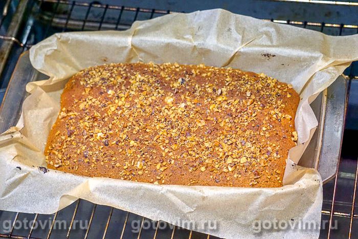 Фотографии рецепта Коврижка медовая с грецкими орехами, 07 Коврижка медовая с грецкими орехами, Шаг 07